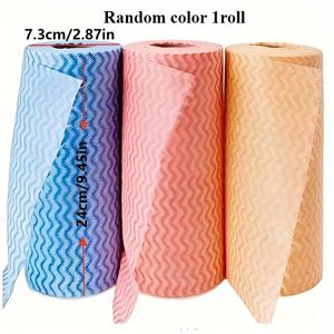 TEMU 1롤/3롤, 롤당 40매, 재사용 가능한 오일 프리 주방 행주, 롤업 냅킨 청소 헝겊, 수세미 패드, RV 주방 용품, 습식 및 건식 게으른 헝겊