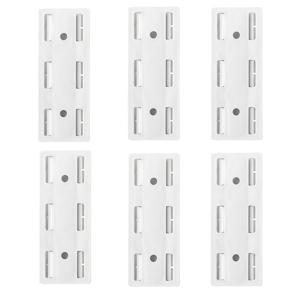 TEMU 6팩 헤비듀티 자가 접착 전원 스트립 홀더 - 드릴 없는 설치, 손상 없는 제거, 공간 절약 벽걸이 케이블 관리 기능 - 홈 오피스, 거실, 차고용 - 내구성 플라스틱 구조 (6개 후크) - 전원 스트립, 충전기, 라우터, 케이블 박스에 이상적, 깔끔한 벽면, 디자인, 무드릴 세팅, 후크