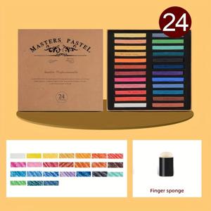 TEMU 마리의 프로페셔널 컬러 초크 - 12/24/36/48색, 부드러운 파스텔 스틱, 생생한 색상, 쉽게 발라지는 무지개 색소, 컴팩트 디자인, 풍경화/그림/스케치 등에 이상적