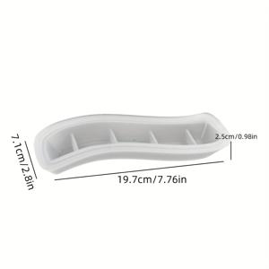 TEMU 긴 곡선형 캔들 홀더 실리콘 몰드 S자형 캔들 컵 몰드 DIY 석고 왁스 용기 몰드용 긴 보석류 보관함 몰드