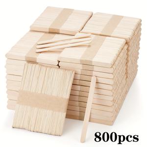 TEMU 800/2000개 대량 천연 목재 스틱 - 왁싱, , DIY 공예용 4.5인치 매끄러운 크래프트 스틱 - 가정, 파티, 학교, 카페에 이상적 - 프로젝트용 대량 목재 스틱, 홈 크래프팅, 균일한 디자인, 내구성 있는 재료, 공예 용품, 홈 데코레이터, 학교 프로젝트, 견고한 구조, 공예 애호가를 위한
