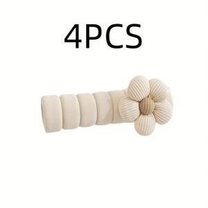 TEMU 4개 세트 부드럽고 따뜻한 플로럴 도어 핸들 보호 커버 | 장식용 플로럴 디자인, 패브릭 스크래치 방지 범퍼, 가정용 도어 핸들에 적합, 정전기 충돌 방지 보호|방문손잡이