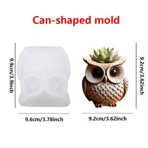 TEMU 1개 귀여운 올빼미 실리콘 몰드, 꽃꽂이 몰드, 다육식물, 석고 및 에폭시 레진, 콘크리트 화분, 클레이 몰드, DIY 보석 상자 - 다기능 3D 공예용품, 홈 데코, 캔들 용기