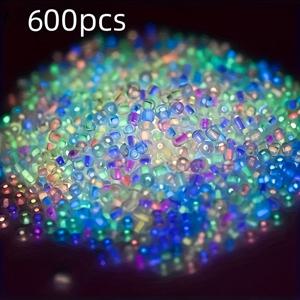 TEMU 3mm 야광 유리 시드 비즈 600개, 주얼리 제작용 - 팔찌, 목걸이, 반지 제작에 적합