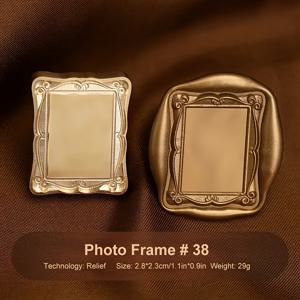 TEMU 프레임 시리즈 왁스 씰 스탬프 헤드, 분리형 황동 헤드, 웨딩 초대장, 선물, 수공예품, 기념품, 졸업식 장식, 교육 도구, 진열장 장식품