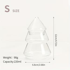 TEMU 유럽 스타일 창문 크리스마스 트리 캔디 용기, 뚜껑 포함 홈 데코 테이블탑 장식용 유리 보관함