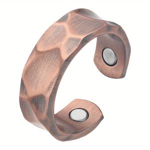 TEMU 클래식 구리 반지 여성 남성용, 자석 디자인, 엄마 아빠 선물, 두 개의 자석 포함, 사이즈 조절 가능, 손가락 및 엄지에 적합, 구리 주얼리, 생일 선물