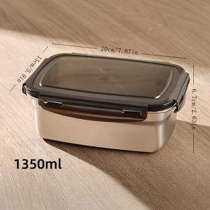 TEMU 1개 스테인리스 스냅락 뚜껑 식품 보관 용기, 도시락통, 다양한 사이즈, 여행 및 냉장고 보관에 적합