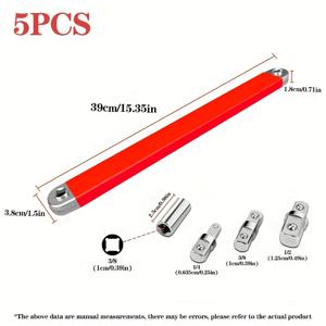 TEMU 다기능 확장 렌치 보조 레버 - 양방향 조절식 라쳇 확장 바 - 렌치 확장 로드 - 길이 15.35인치, , 1/4