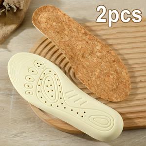 TEMU 2개입 스포츠 캐주얼 흡습 코르크 깔창, 장시간 서 있을 때 발을 위한 디자인, 아치 지지를 위한 두께 추가, 남녀 모두에게 적합, 마사지 효과