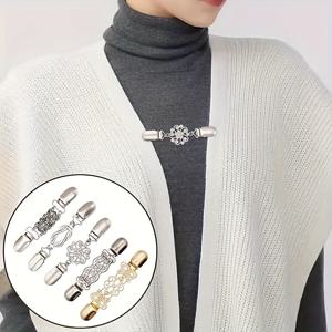 TEMU 여성 의류 벨트 클립 5개 세트, 스웨터 고정용 빈티지 스웨터 클립, 드레스 뒷면 벨트 클립, 허리 벨트 클립, 가디건 클립, 숄 클립, 5가지 다양한 스타일