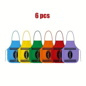 TEMU 6/12개 크레용 코스튬 에이프런 - 할로윈 파티, 요리, 베이킹, 미술 활동, 공예용 그룹 코스튬, 키친 페인팅, 크래프트