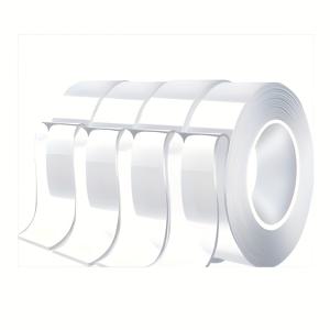 TEMU 393.7인치 초고점도 나노 양면 테이프 - 두꺼운 투명 무잔여 접착제, 폴리에틸렌(PE) 제작, 플라스틱, 목재, 유리, 석재 및 금속용
