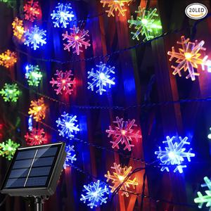 TEMU 태양광 눈꽃 장식등, 실내외 태양광 요정 눈등 스트링, 8가지 모드, 광센서, 정원, 마당, 거리, 침실, 크리스마스, 할로윈, 결혼식, 새해, 휴일 파티 장식 (화이트/멀티컬러 선택 가능)