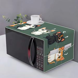 TEMU 1개 마이크로웨이브 커버, 냉장고 & 세탁기 커버, 2D 플랫 귀여운 만화 고양이 디자인 다목적 가전 보호 커버 – 싱글/더블 도어 냉장고 및 직립형 냉동고용 – 먼지 방지 원단으로 옷을 보호|냉장고