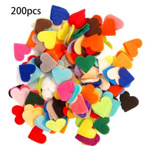 TEMU 200개 혼합 컬러 펠트 하트 레이저 컷아웃 스크랩북 장식, 생일 베이비 샤워 데이 웨딩 장식 선물 장식 스크랩북 재봉 공예 장식