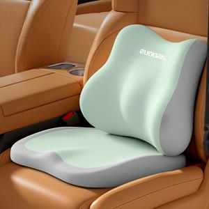 TEMU 2개입 차량용 부스터 시트 쿠션 + 허리 지지 세트, 부드러운 메모리폼으로 부드러운 지지력, 인체공학적 디자인, 자동차, SUV 및 트럭에 범용, 운전 시야 및 편안함 향상, 탈착식 커버, 휴대용, 사계절 사용, 손세탁 가능