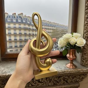 TEMU 1개 우아한 트레블 클레프 장식 조각상 - 음악 상징 레진 피규어, 거실 및 음악 스튜디오용 홈 데코, 음악 교사, 음악가, 학생을 위한 선물
