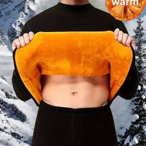 TEMU 남성용 긴팔 두꺼운 안감 보온 베이스 레이어 탑, 가을/겨울용 하이넥 내의, 골든 벨벳 안감, 초편안하고 초보온, 스트레치 블랙/다크 그레이/라이트 그레이/네이비 블루