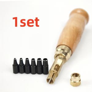 TEMU 수동 하드 로터리 가죽 구멍 펀치 1세트 - 교체 가능한 무소음 밴드 장착, 정밀 시계 제작 도구, 가죽 생산에 적합하며 내구성 있는 스크류 드릴링 몰드