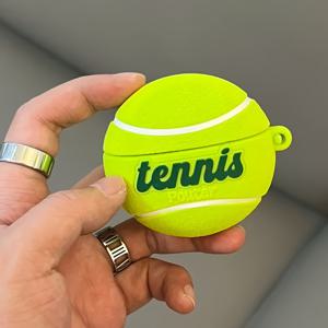 TEMU 에어팟 1/2/3/4/Pro/Pro 2 호환 케이스 - 훅 기능, 테니스형 소프트 커버, 그린 스포티 이어버드 케이스, 에어팟 Pro/Pro 2/1/2/3/4 방수 방탄 케이스