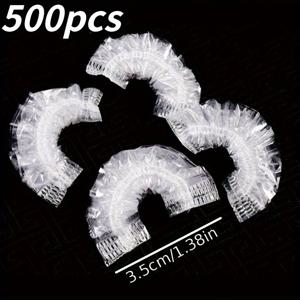 TEMU 500개입 가성비 세트 - 고품질 일회용 투명 귀마개 - 목욕, 염색, 미용실 사용에 적합 - 배터리 불필요, 위생적 착용감