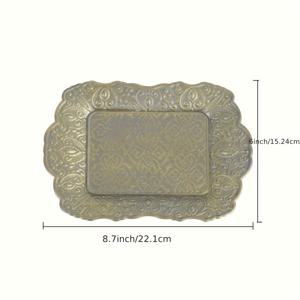 TEMU 빈티지 주철 트레이 - 수제 조각 장식 커피 테이블 트레이 - 사진 소품, 주얼리 보관함 | 홈 데코 및 카페 디스플레이 선물 (빈티지 디스트레스드 스타일 제품은 다를 수 있음), 주얼리 트레이