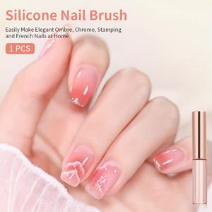 TEMU RSNAIL 실리콘 네일 아트 브러쉬 - 옴브레 그라데이션 블렌딩, 멀티펑셔널 젤 폴리쉬 어플리케이터, 네일 스탬핑, 프렌치 팁, 블러쉬 패턴, 립스틱 어플리케이션용 - 홈 & 살롱 사용, 네일 스펀지 교체용|네일팁