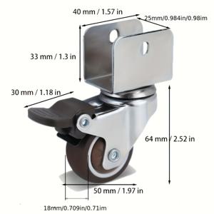 TEMU 4개입 고강도 스테인리스 스틸 회전 캐스터 휠 ( 포함) - 2