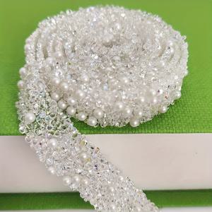 TEMU 1-스펙 멀티펑셔널 반짝이는 라인스톤 리본 PVC 필름 포함 - 쉽게 자르고 붙이는 DIY 글리터 리본, 크리스마스, 발렌타인데이, 생일, 선물 포장 및 공예용 - 샴페인 컬러