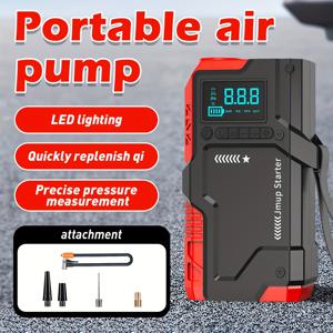 TEMU 휴대용 공기 압축기, 헤비듀티 자동차 긴급 점프 스타터, 8000A 피크 전류의 10-in-1 다기능 충전기, 150 PSI 디지털 타이어 인플레이터, SOS 기능이 있는 LED 손전등, 안전 해머 디자인, 산업용에 이상적 - 정비사, 차고, 가정용 작업장 및 차량 유지보수에 완벽, 다양한 어댑터 긴급 차량 도구 포함! 12개월 동안 완벽한 선물!