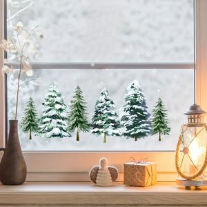 TEMU 크리스마스 트리, 창문 스티커, 창문 벽 스티커, 창문 스티커, 겨울 축제 창문 스티커, 라벨, 홈 데코, 크리스마스 장식
