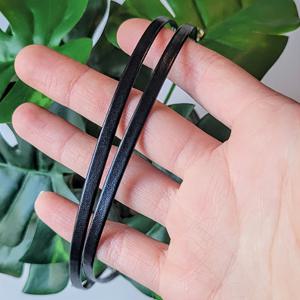 TEMU 1개 - 직선형 블랙 소형 PU 가죽 코드 - 3mm 평면 라운드 로프, DIY 공예, 미니 가방 스트랩, 인형 의류, 미니어처 벨트 제작용 - 미니어처 프로젝트용 PU 가죽 로프