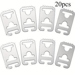 TEMU 20개 스테인리스 스틸 묶지 않는 신발끈 클립 - 보이지 않는 일본식 메탈 액세서리, 안전하고 쉽게 고정, 모든 종류의 신발 및 신발 액세서리에 적합.