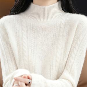 TEMU 여성용 세미 하이넥 다용도 두꺼운 풀오버, 신상 가을/겨울 솔리드 컬러 긴팔 베이스 레이어