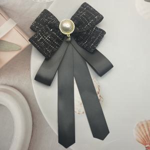 TEMU 새롭고 우아한 여성용 대형 리본 디자인 보우타이, 실버 와이어 체크 리본 컬러 블록 보우, 셔츠, 정장, 드레스를 위한 핸드메이드 여성 패션 액세서리