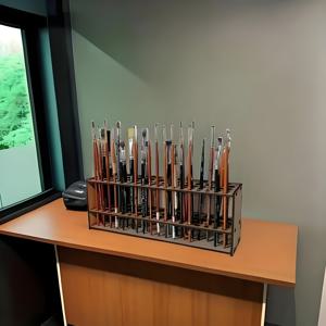 TEMU 1개 나무 페인트브러시 홀더, 페인트 정리대, 페인트브러시 스탠드, 67구 페인트브러시 랙, 페인트브러시 스탠드, 페인트브러시 건조대, 벽걸이형 페인트브러시 정리대, 완벽한 어버이날 선물! 크리스마스 장식, 2025년 최고의 크리스마스 선물