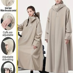 TEMU 이 제품은 야외 활동을 위해 설계된 강력하고 고품질의 다기능 레인코트입니다. 확장된 칼라와 조절 가능한 드로스트링이 있는 후드, 헬멧을 착용할 수 있는 챙이 특징입니다. 탄성 디자인으로 팔꿈치가 더 길어졌습니다.