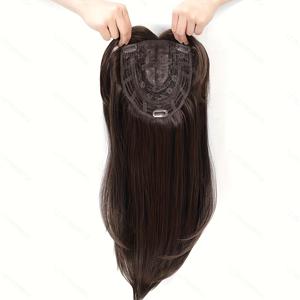 TEMU 18인치 여성용 헤어피스, 얇은 머리카락 및 흰머리 커버용, 사계절에 적합, 여신스러운 분위기 연출 및 스타일링 옵션 제공