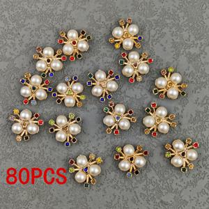 TEMU 80개 다채롭고 스타일리시한 아크릴 꽃 플레이트 (보석 스티커 포함), 의류, 가방, 신발, 웨딩 헤어 장식, 선물 포장 및 보우 장식용 장식품으로 적합하며, 주얼리 제작 키트의 장식품으로도 사용 가능|키링부자재