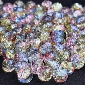 TEMU 8mm 스타일리시 그라데이션 핑크 & 블루 글리터 파편 유리 비즈, DIY 주얼리 제작에 완벽; 목걸이 및 팔찌 제작에 이상적. 크리스마스, 할로윈, 파티, 커플 선물, 어버이날 선물로 좋습니다.