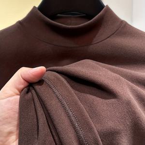 TEMU 피어슨 OBM 남성용 스터디업 칼라 보온 베이스 레이어 셔츠, 두꺼운 디자인으로 다양한 색상(화이트, 커피, 블랙, 레드, 다크 그레이)으로 제공. 가을 캐주얼 레이어링에 필수템.|티셔츠|셔츠