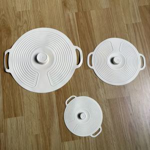 TEMU 3개 세트 실리콘 뚜껑 - 이중 손잡이와 흡착 밀봉 기능, 재사용 가능한 그릇, 접시, 프라이팬, 컵 뚜껑 - 논스틱 핫 디쉬 뚜껑, 냄비 뚜껑, 팬 뚜껑, 보존용 뚜껑, 조리기구 뚜껑