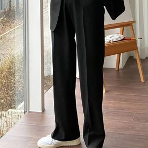 TEMU 남성용 사계절 바지, 스타일리시한 비즈니스 팬츠 (남성용), 슬림핏 패셔너블 롱 팬츠, 비즈니스 및 캐주얼 웨어 겸용 경량