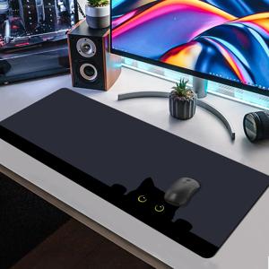 TEMU 1개 확장형 게이밍 마우스 패드 및 PC 데스크탑 키보드 매트 - 다크 귀여운 고양이 패턴 - 학습 책상용 노트북 보호 매트 - 내구성 있는 미끄럼 방지 베이스, 고화질 인쇄, 다양한 사이즈 (XL XXL) 제공 - 가정용으로 적합