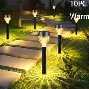TEMU 태양광 실외 잔디 조명 10개 세트, 타원형 통로 튜브 조명, 오래 지속되는 실외 조명용으로 설계, 정원, 통로, 빌라 잔디밭 및 정원에 적합한 높은 내구성