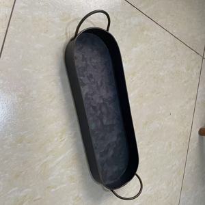 TEMU 메탈 손잡이가 있는 레트로 스타일 서빙 트레이 | 홈 데코 및 정원 장식에 이상적 | 직접 접촉하는 음식에 적합하지 않음 | 크리스마스 및 추수감사절 축하 행사에 완벽 (비식품 접촉)