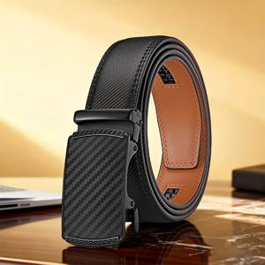 TEMU 남성용 자동 라쳇 벨트 - 구멍 없이 조절 가능, 비즈니스 및 캐주얼 스타일에 적합 - 아버지 또는 남편을 위한 완벽한 아버지의 날 선물 - 한 손으로 쉽게 작동