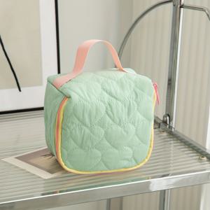 TEMU 한국식 대비 지퍼 수납 파우치, 귀여운 신선한 여성용 메이크업 파우치, 휴대용 여행 화장품 가방, 출장 정리함, 마카롱 컬러 대용량 고급스러운 디자인, 다용도 패션 심플, 기내용 편리함, 사계절 사용 가능|파우치