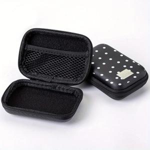 TEMU 흰색 글자 영어 슬로건 프린트 EVA 하드 엣지 4.3인치 컴팩트 보관 - 전자 제품, 헤드폰, 하드 드라이브 및 케이블을 위한 내구성 있는 보호 여행 파우치, 지퍼 잠금으로 낙하 방지 설계|파우치